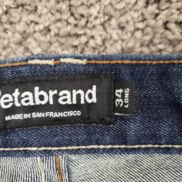 Betabrand Sons of Britches Jeans Men's 34 Long Dark Wash Raw Denim V Pocket Rare - Picture 5 of 8